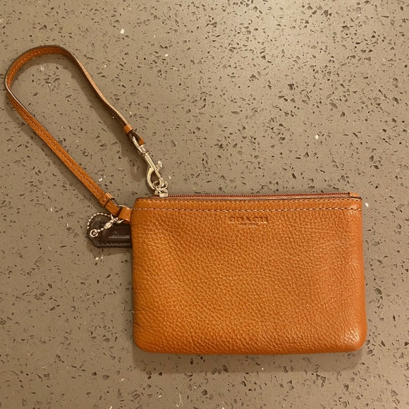 COACH Wristlet, Brown Leather, Small - Picture 1 of 5